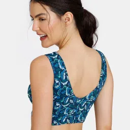 Zivame Blue Printed Half Coverage Double Layered Bralette image 2
