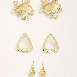 Karatcart Gold-Tone Plated Earrings for Women Pack of 3-picture-38
