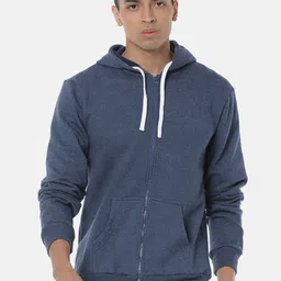 Campus Sutra Men Blue Solid Hooded Sweatshirt-image-26