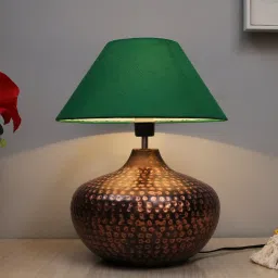 Homesake Green Hammered Oil-Rubbed Bronze Metal Table Lamp image 1