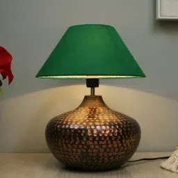 Homesake Green Hammered Oil-Rubbed Bronze Metal Table Lamp image 5