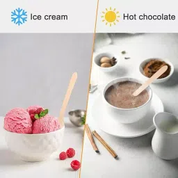 UMBRELLA CORPORATION 75 mm Disposable Spoons Wooden Body for Parties, Weddings, Events (Pack of 100) image 2