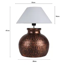 Homesake White Hammered Oil-Rubbed Bronze Metal Table Lamp image 5