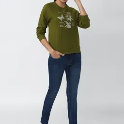 Van Heusen Green Cotton Printed Sweatshirt image 4