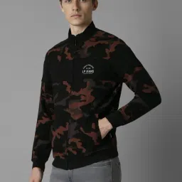 Louis Philippe Black Cotton Regular Fit Printed Sweatshirt image 3