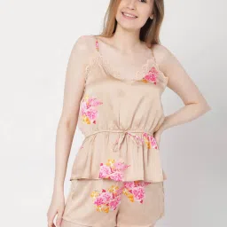 Vero Moda Beige Floral Print Top With shorts image 3
