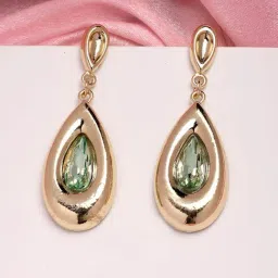 Karatcart Gold-Tone Plated Green Earrings for Women-picture-23