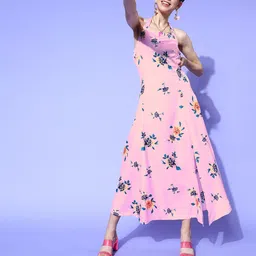 U&F Women Pretty Pink Floral Sun Dress-picture-24