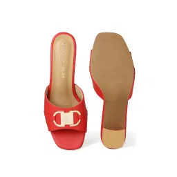 Chaal Chalan Raya Red Block Heels image 4