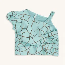 Pantaloons Junior Mint Green Cotton Printed Top-image-61