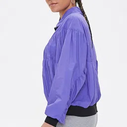 Forever 21 Purple & Black Regular Fit Anorak Jacket image 3