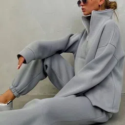 Mast & Harbour High Neck Sweatshirt With Trouser Co-Ords image 3