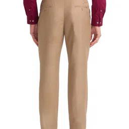 Park Avenue Beige Regular Fit Trousers image 2