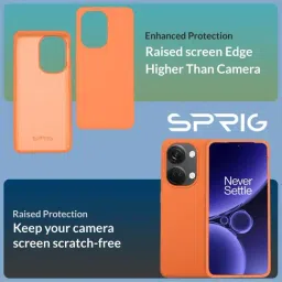 Sprig Liquid Silicone Back Cover for Oneplus Nord 3 5G (Orange) image 2