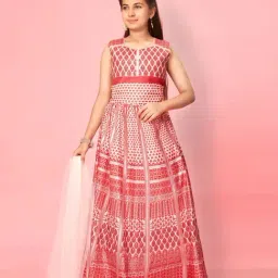 Aarika Kids Red & White Printed Lehenga, Choli with Dupatta-image-18
