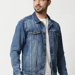 High Star Blue Regular Fit Full Sleeves Jacket image 3