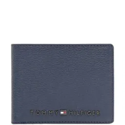 TOMMY HILFIGER Clova Navy Leather Casual Solid Bi-Fold Wallet For Men-image-4