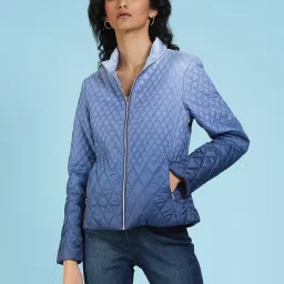 Label Ritu Kumar Blue Quilted Jacket image 1