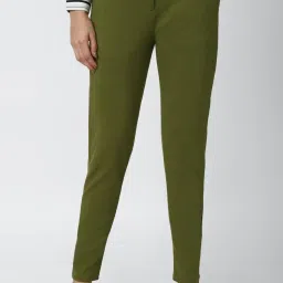 Van Heusen Green Slim Fit Trousers image 1
