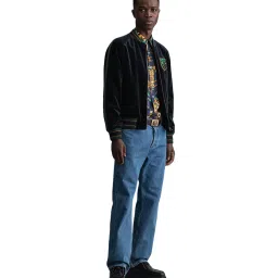 GANT Black Cotton Mandarin Collar Jacket image 4