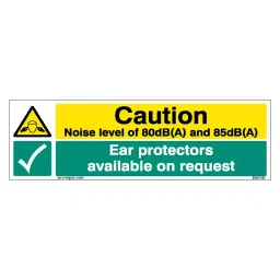 SUNSIGNS  Caution Noise Level, Ear Protectors Available On Request Signages Size 450x150 mm HP Print + Vinyl, SN0151-picture-15