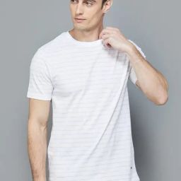 Code by Lifestyle White Regular Fit Striped T-Shirt-picture-33