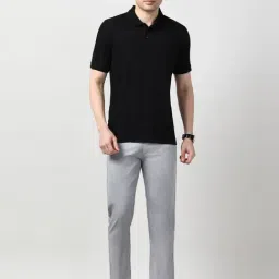 Peter England Black Regular Fit Printed Polo T-Shirt image 5