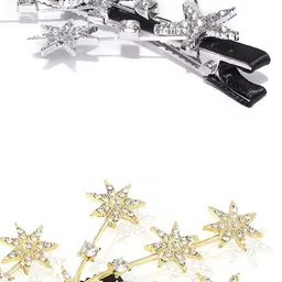 FHONEX Women Set of 2 Embellished Tic Tac Hair Clip image 5