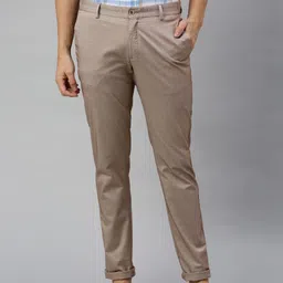 Blackberrys Men Beige B-95 Skinny Fit Self Design Regular Trousers-image-82