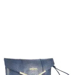 Caprese Dana Navy Textured Envelope Clutch image 2
