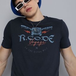 r.code by the roadster life co. R Code by The Roadster Life Co Men Graphic Printed T-shirt-picture-3