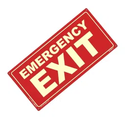 Sunsigns 12x6 Inch Red, White Emergency Exit Signage Board (Pack of 2) image 3
