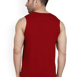 SLOWLORIS Pack Of 2 Printed CombedCotton Gym Vest VSL26 CMB(CHS MAROON)(LOOK LGTGREEN) image 5