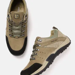 Woodland Men Colourblocked Leather Sneakers-image-14