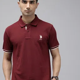 U.S. Polo Assn. Polo Collar Pure Cotton Slim Fit T-shirt-picture-30