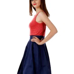 Miss Chase Navy Knee Length Skirt image 3