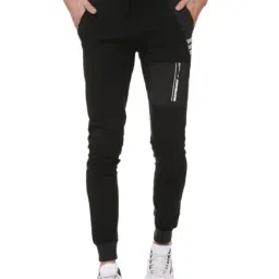 Campus Sutra Black Cotton Joggers-picture-24