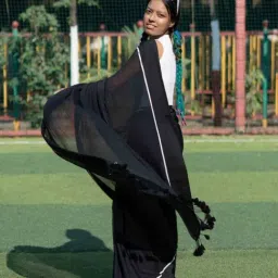 Suta Black Cotton Plain Saree image 2