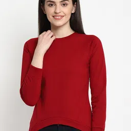 THREAD MUSTER Women Red Solid Sweatshirt-picture-13