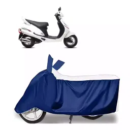 Auto Pearl Bike Cover for Mahindra Duro 125 (White & Blue)-picture-24
