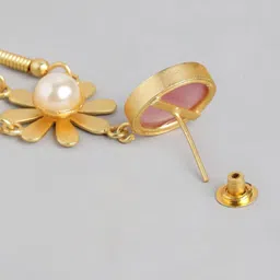 Anouk Gold Plated Beaded Floral Chandelier Drop Earrings image 3