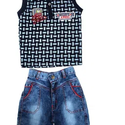 ZADMUS Boys Printed Polo Collar Pure Cotton T-Shirt With Shorts-image-61