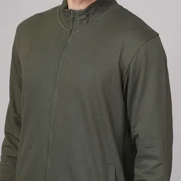 OUTLAWS Men Mock Collar Solid Bomber Jacket image 3
