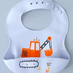Silicone Bib With Space Print- Light Grey-image-75