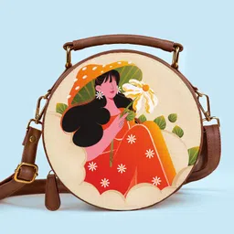 Kalankit Designer Sling Bags For Women | Crossbody Travel Sling Bags With Adjustable Sling | Women | beige | floral-picture-13