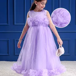 Mark & Mia Woven Sleeveless Party Dress With Floral Corsage & Ruffle Detailing - Lilac-picture-24