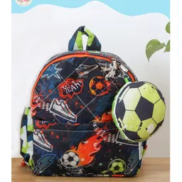Rosada Soccer Printed Backpack for Kids With Matching Keychain hanging, Waterproof Trendy and Spacious Kids Backpack, Stylish Bag for Kids - Small(10 Inches)-picture-16