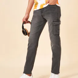 Coolsters by Pantaloons Cotton Denim Woven Solid Jeans - Black-image-13