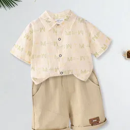 FOREVER FRIDAY Boys Printed Short Sleeves Pure Cotton Shirt With Shorts-picture-46