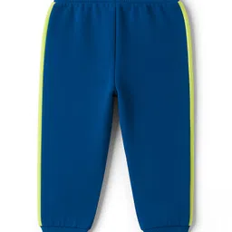 Doodle Poodle 100% Cotton Single Jersey Knit Full Raglan Sleeves T-Shirt & Lounge Pant Set With Text Print - Navy Blue image 5